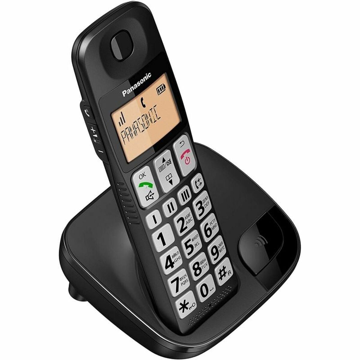 Telefon fără Fir Panasonic KX-TGE310SPB Negru Chihlimbar