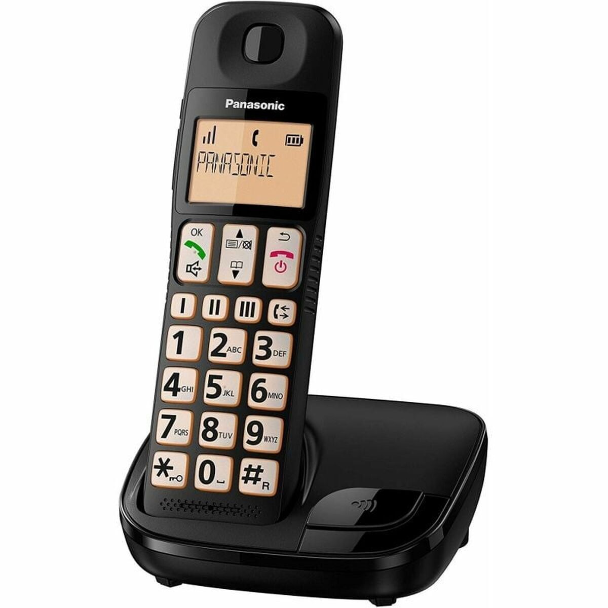 Telefon fără Fir Panasonic KX-TGE310SPB Negru Chihlimbar