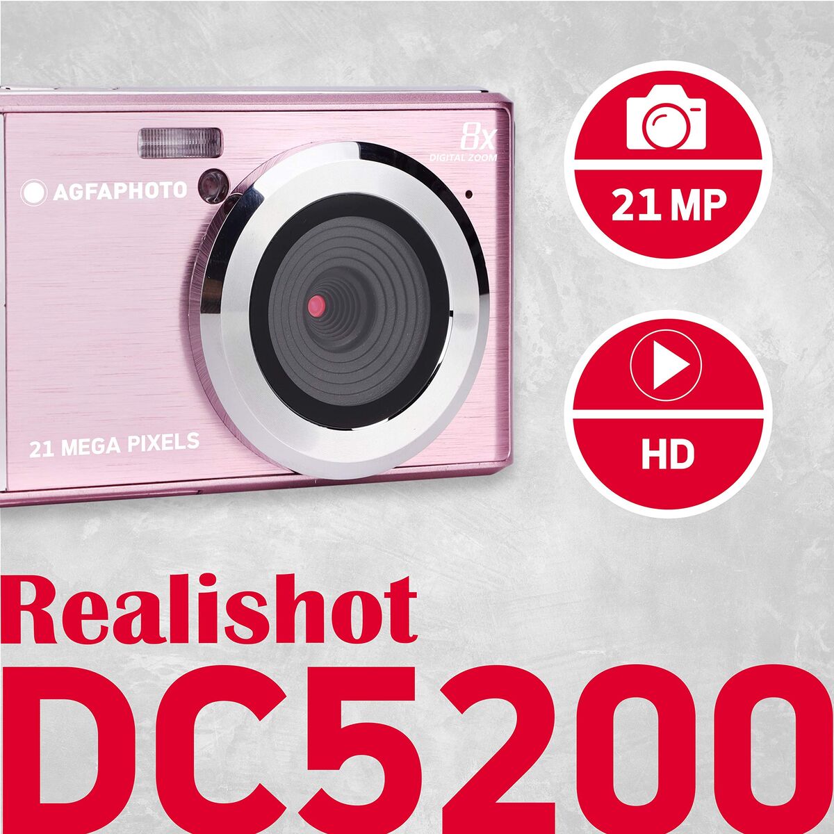 Cameră Digitală Agfa DC5200 Roz Rose 21 MP 2.4"