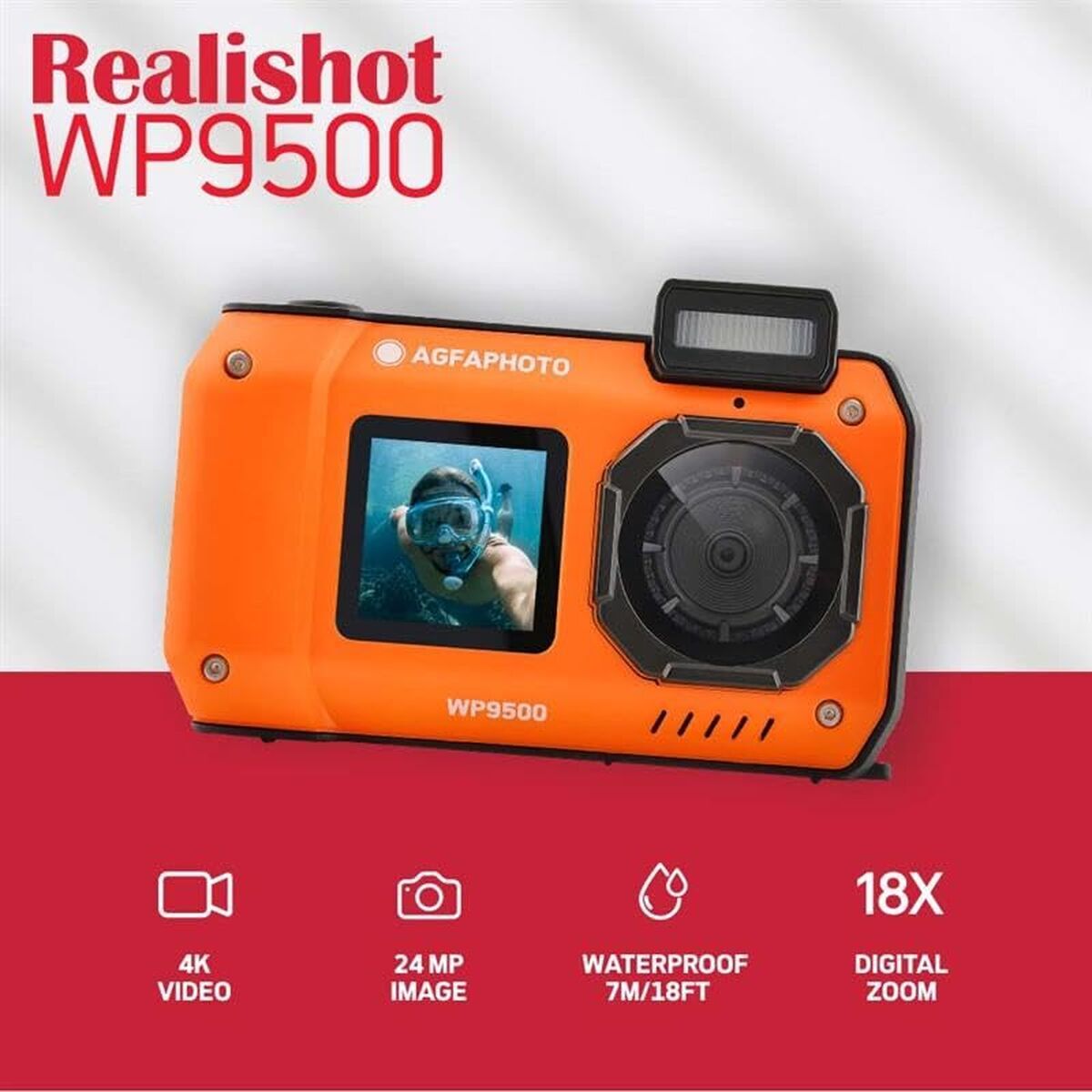 Aparat foto digital pentru copii Agfa WP9500OG Waterproof