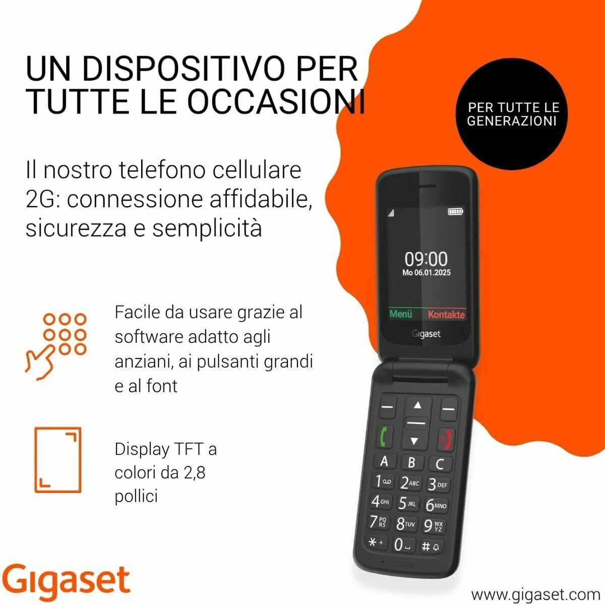 Smartphone Gigaset GL595 Negru 2,8"