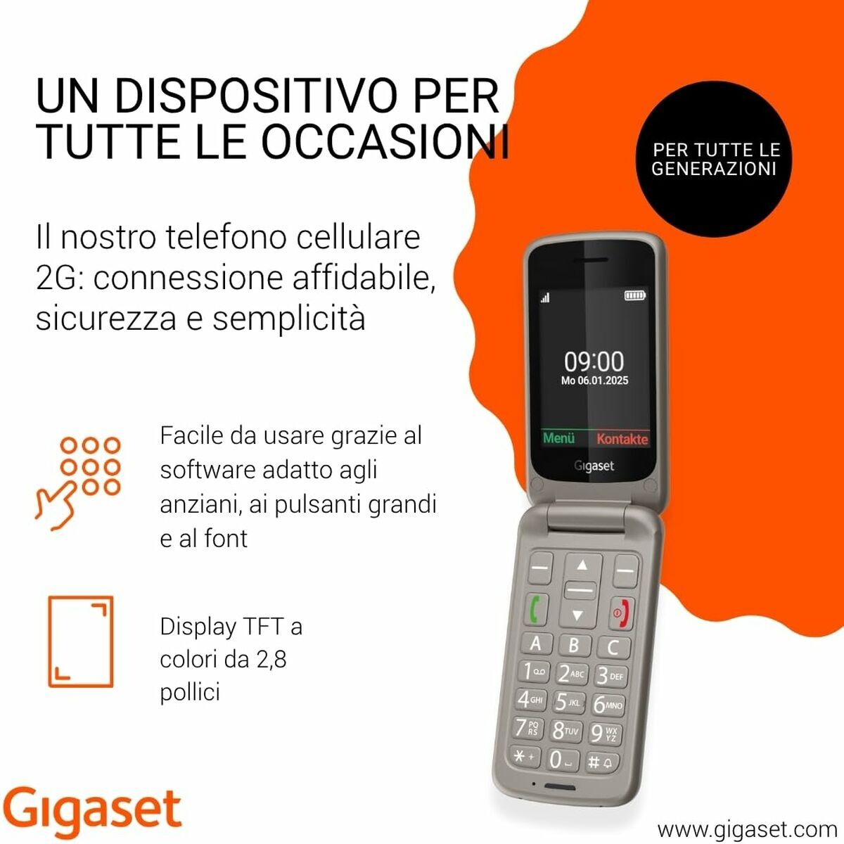 Smartphone Gigaset GL595 Gri 2,8"
