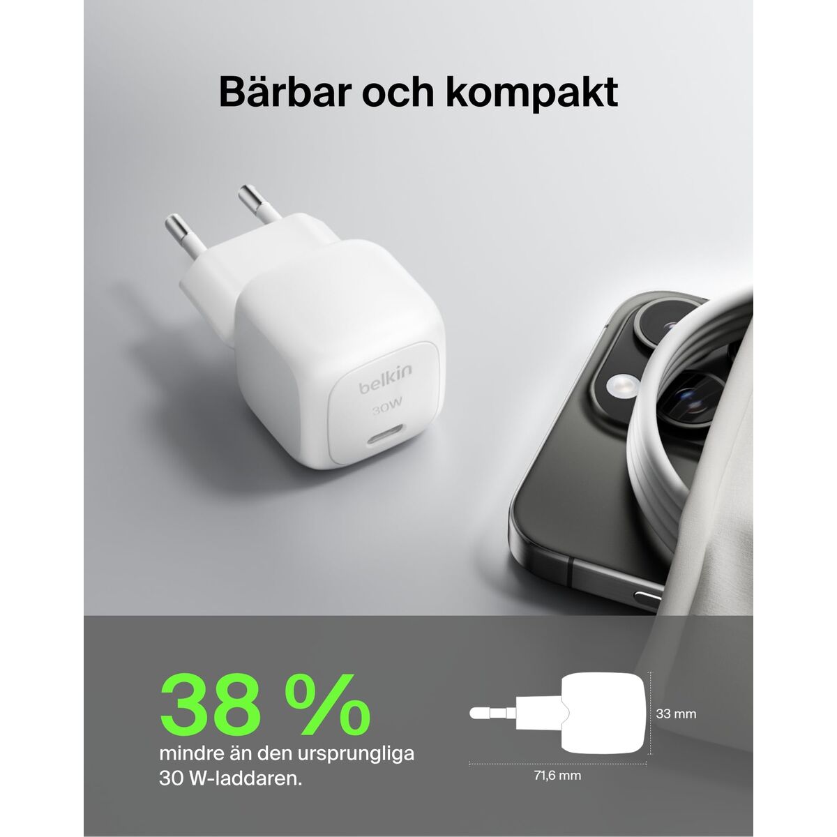 Încărcător de Perete Belkin WCA008KQ1MWH-B6 Alb 30 W