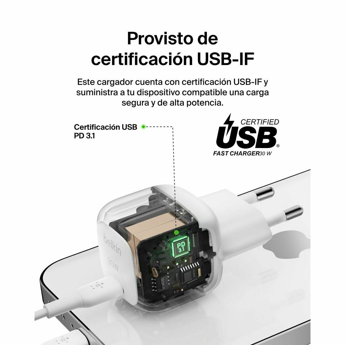 Încărcător de Perete Belkin BoostCharge Alb 30 W
