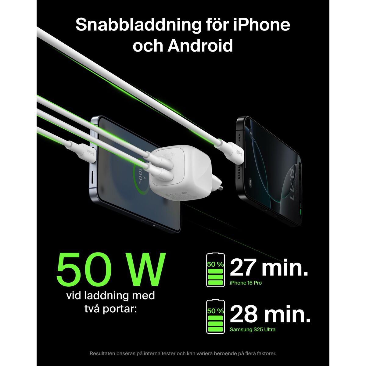 Încărcător de Perete Belkin WCH019KQWH Alb 50 W