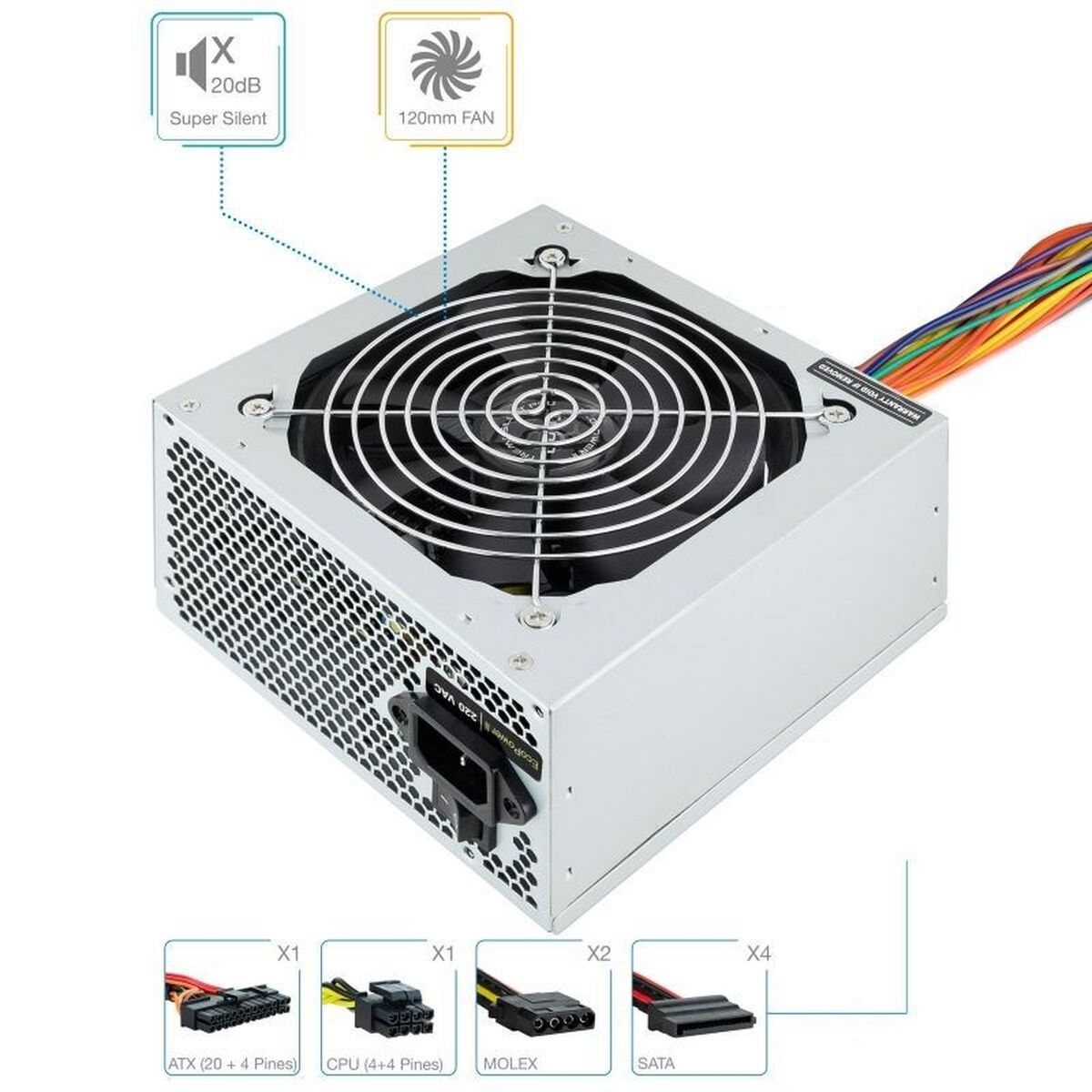 Sursă de Alimentare TooQ TQEP-500SSE ATX 500 W RoHS