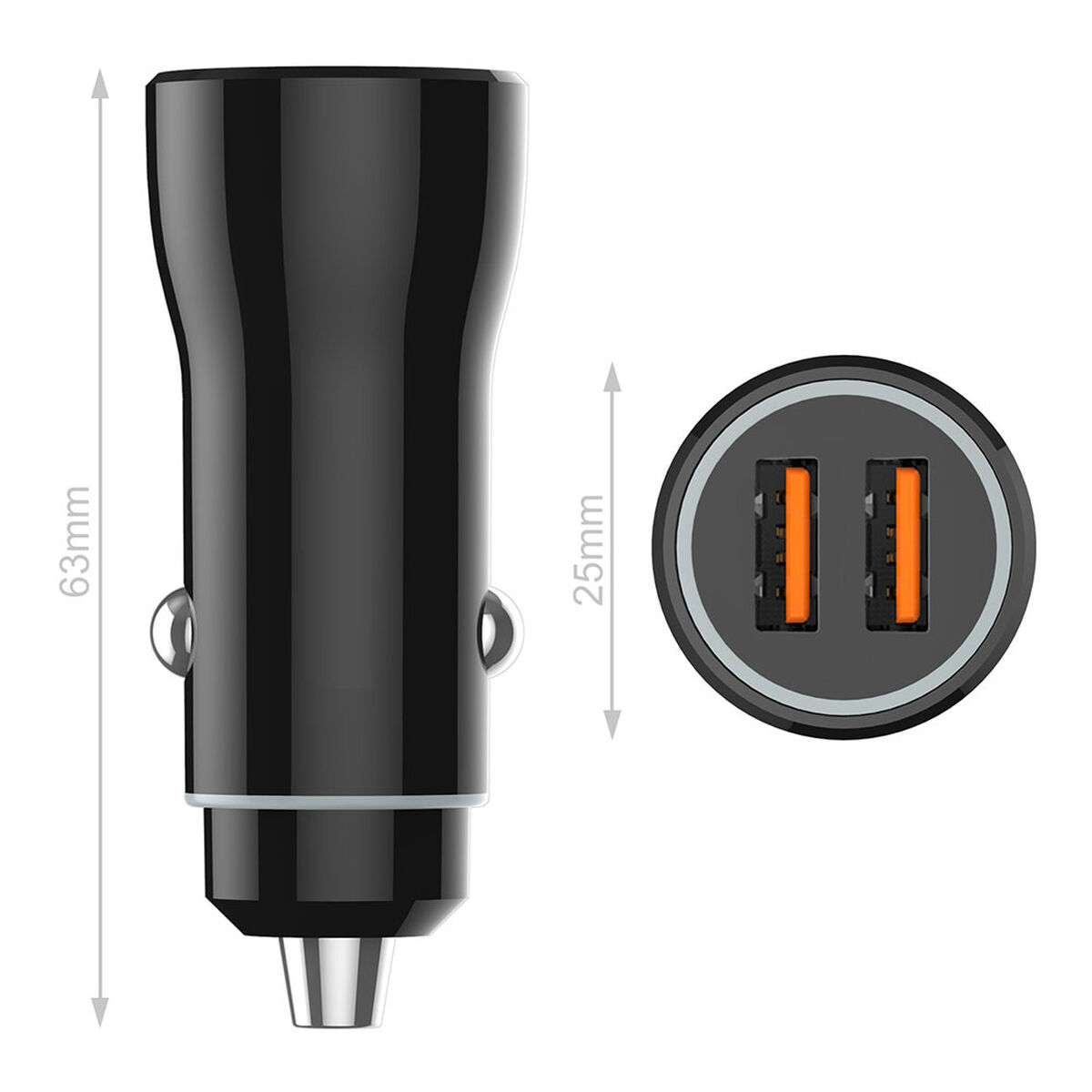 Încărcător de Mașină Tech One Tech TEC2802 Double USB-C