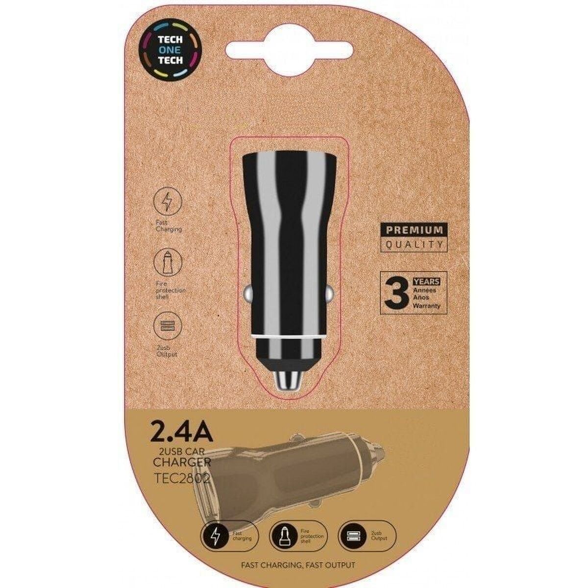 Încărcător de Mașină Tech One Tech TEC2802 Double USB-C