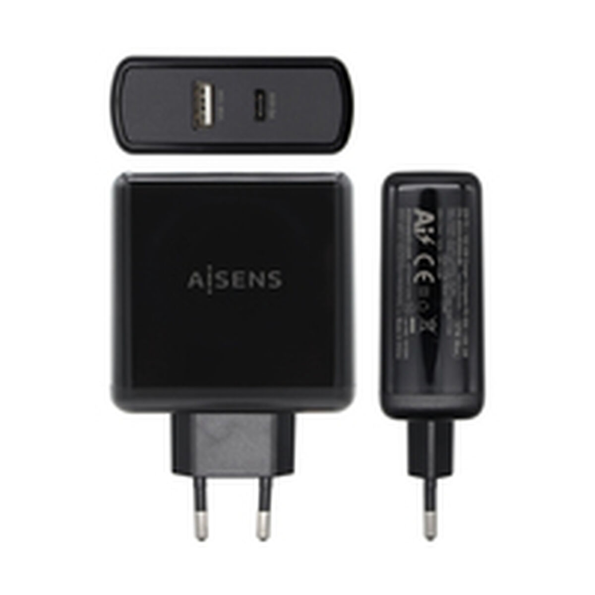 Încărcător USB Perete Aisens ASCH-2PD45A-BK 57 W Negru