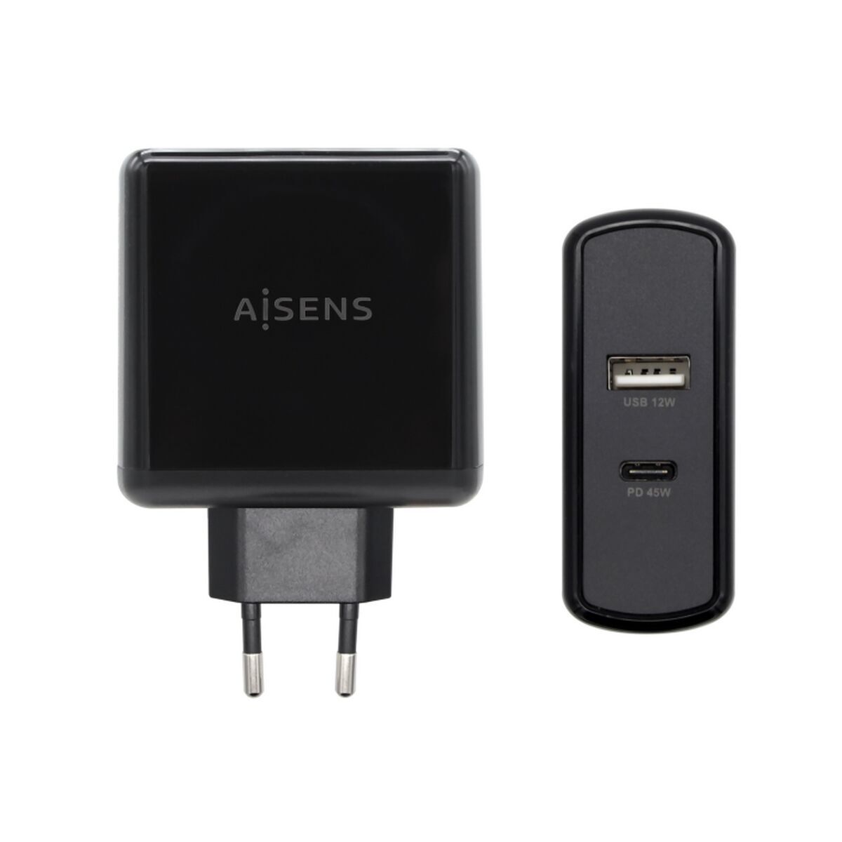Încărcător USB Perete Aisens ASCH-2PD45A-BK 57 W Negru