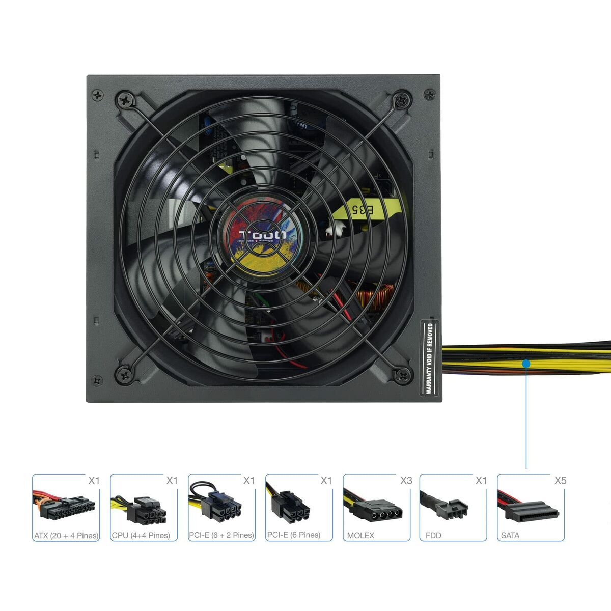Sursă de Alimentare TooQ TQAPOLO-650SP ATX 650 W CE - RoHS