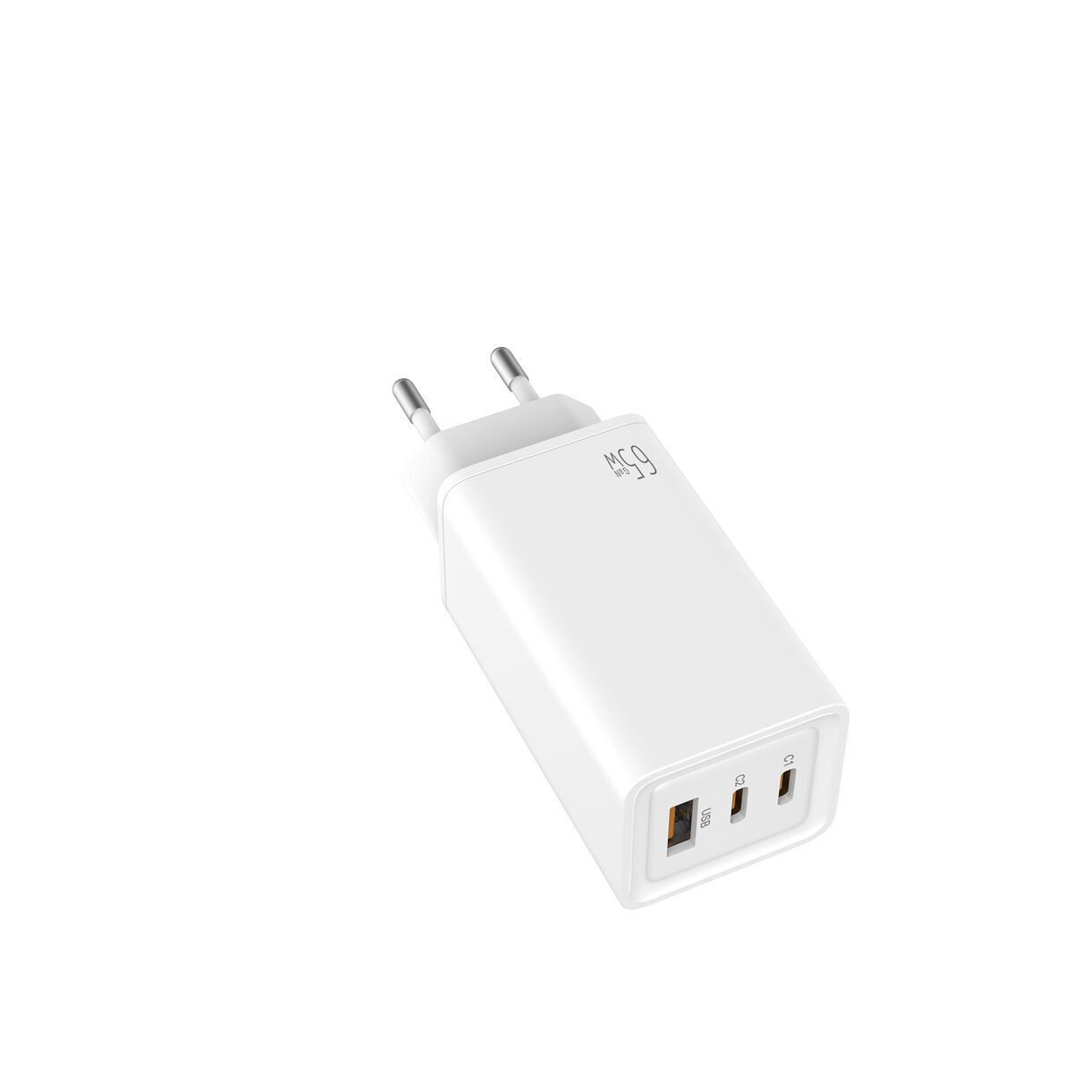 Încărcător de Perete LEOTEC 65W GaN 2 USB-C PD Alb 65 W