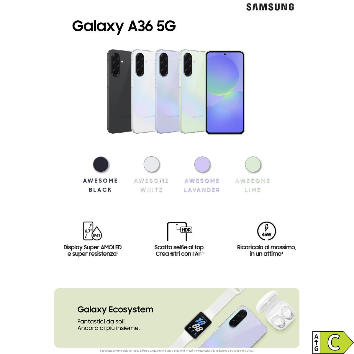 Smartphone Samsung SM-A366BZKBEEB 6,7" 6 GB RAM 128 GB Negru