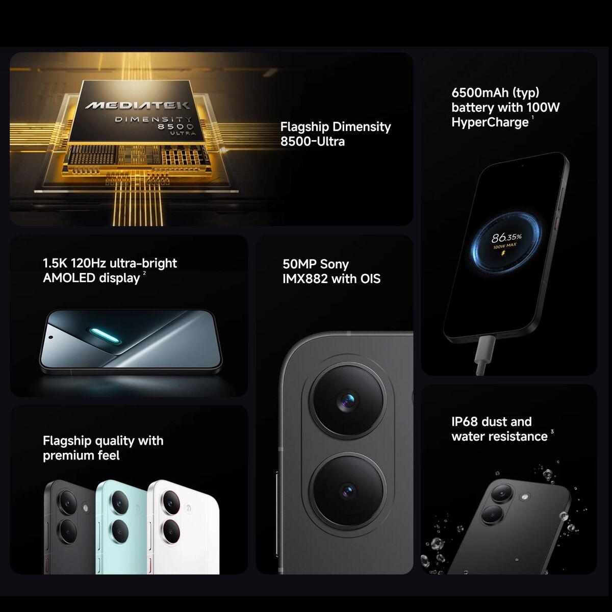 Smartphone Xiaomi X8 PRO 6,59" Octa Core Mediatek Dimensity 8500 8 GB RAM 256 GB Alb
