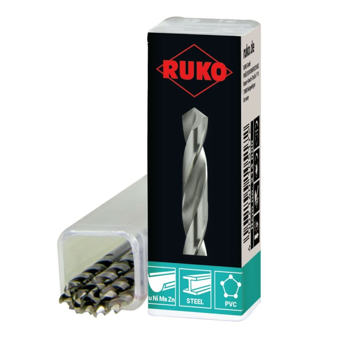 Burghiu pentru metal RUKO DIN 338 12 mm Elicoidal/ă 5 Unități