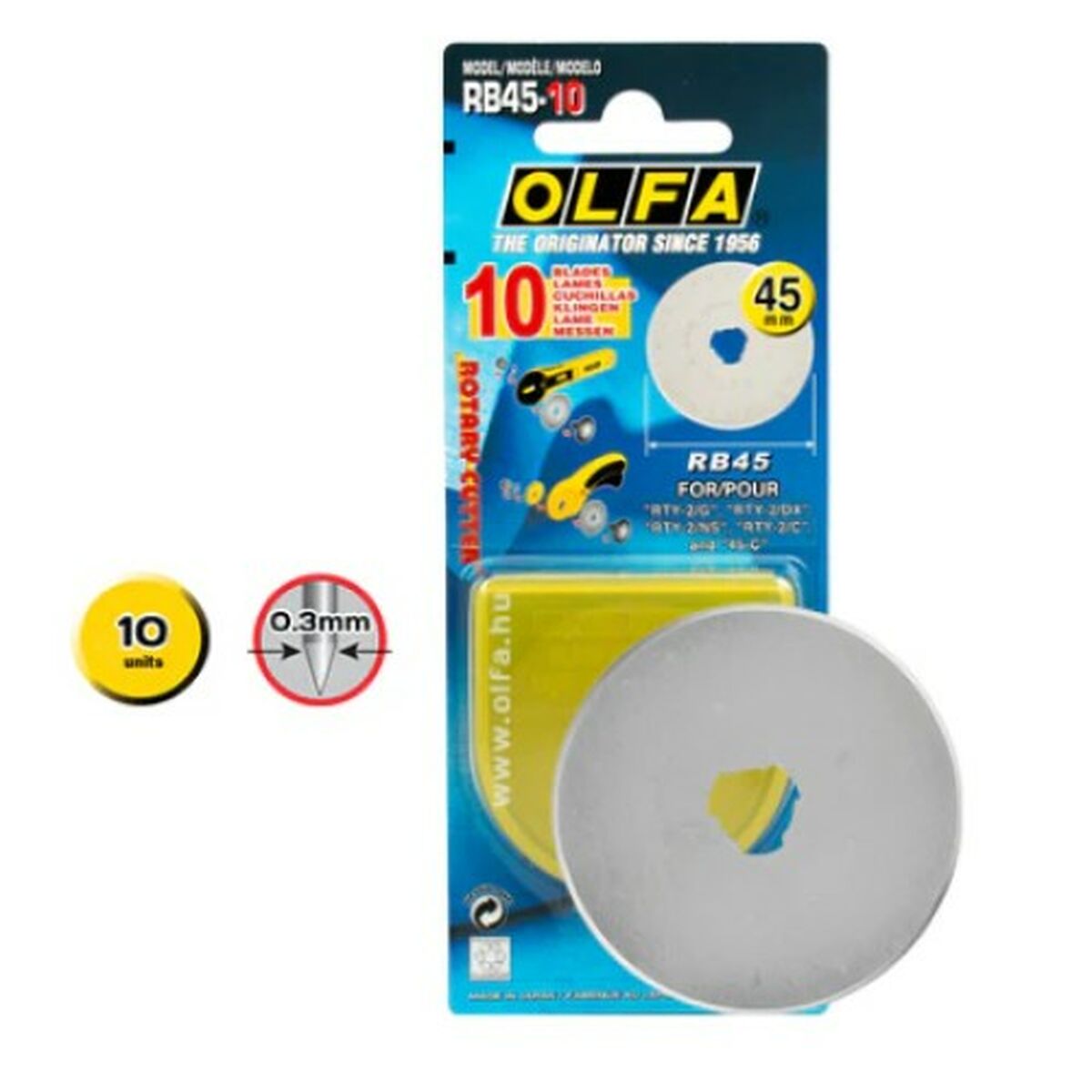 Disc de tăiere Olfa 45 X 0,3 MM 10 Piese