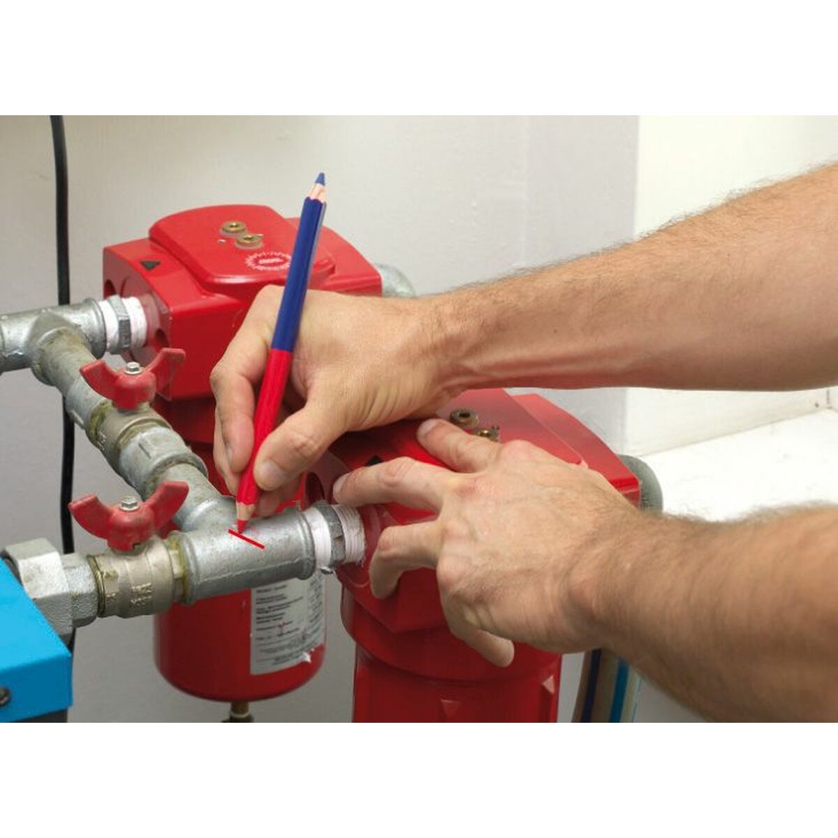 Creion de Tâmplar Pica Semn de Agățat de Clanța Ușii Universal Albastru 10 Piese