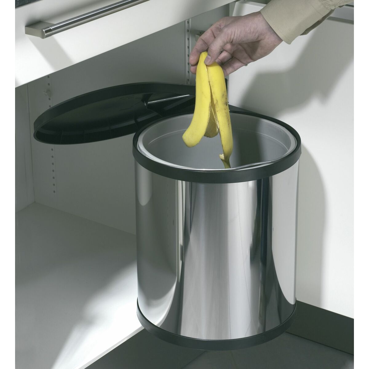 Pubelă Hailo Compact-Box Oțel 15 L Negru Gri Integrabil