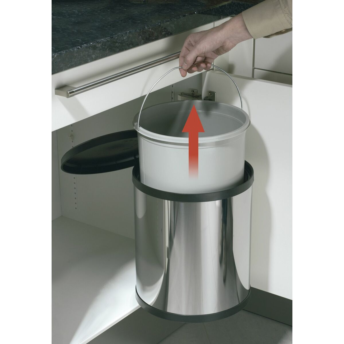 Pubelă Hailo Compact-Box Oțel 15 L Negru Gri Integrabil