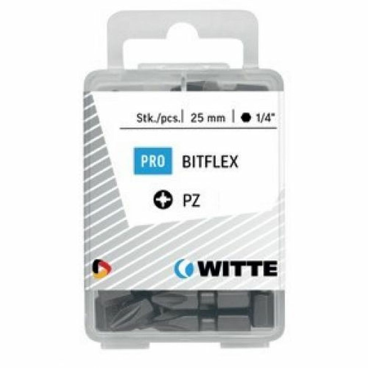 Set biți WITTE PZ 1 BITFLEX Pozidriv PZ1 25 Unități 25 Piese