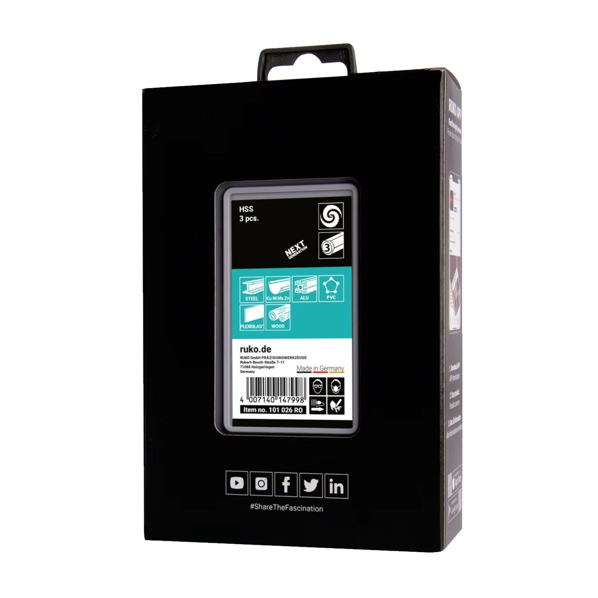 Set de rulouri RUKO 101026RO Oțel de mare viteză (HSS) Carcasă 3 Piese