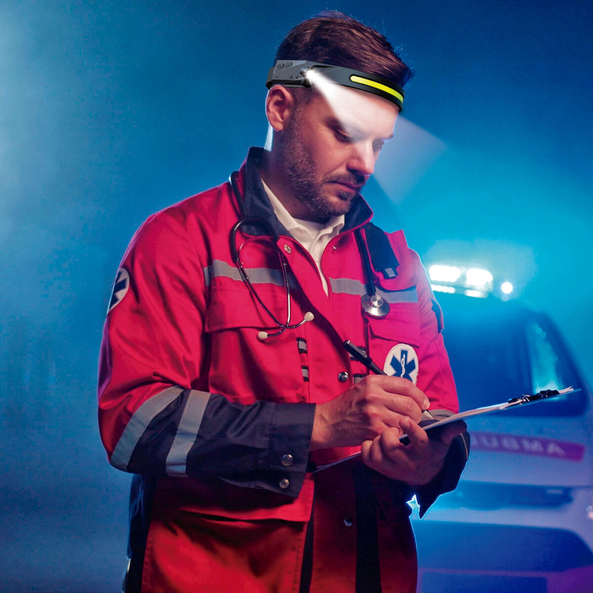 Lanternă Frontală LED Reîncărcabilă și Reglabilă Velamp 5 W 350 lm