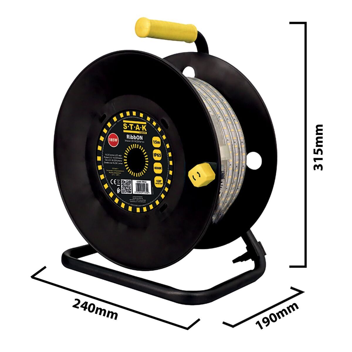 Benzi LED Stak 185 W 15 m Lumină LED 4000 K Negru Transparent