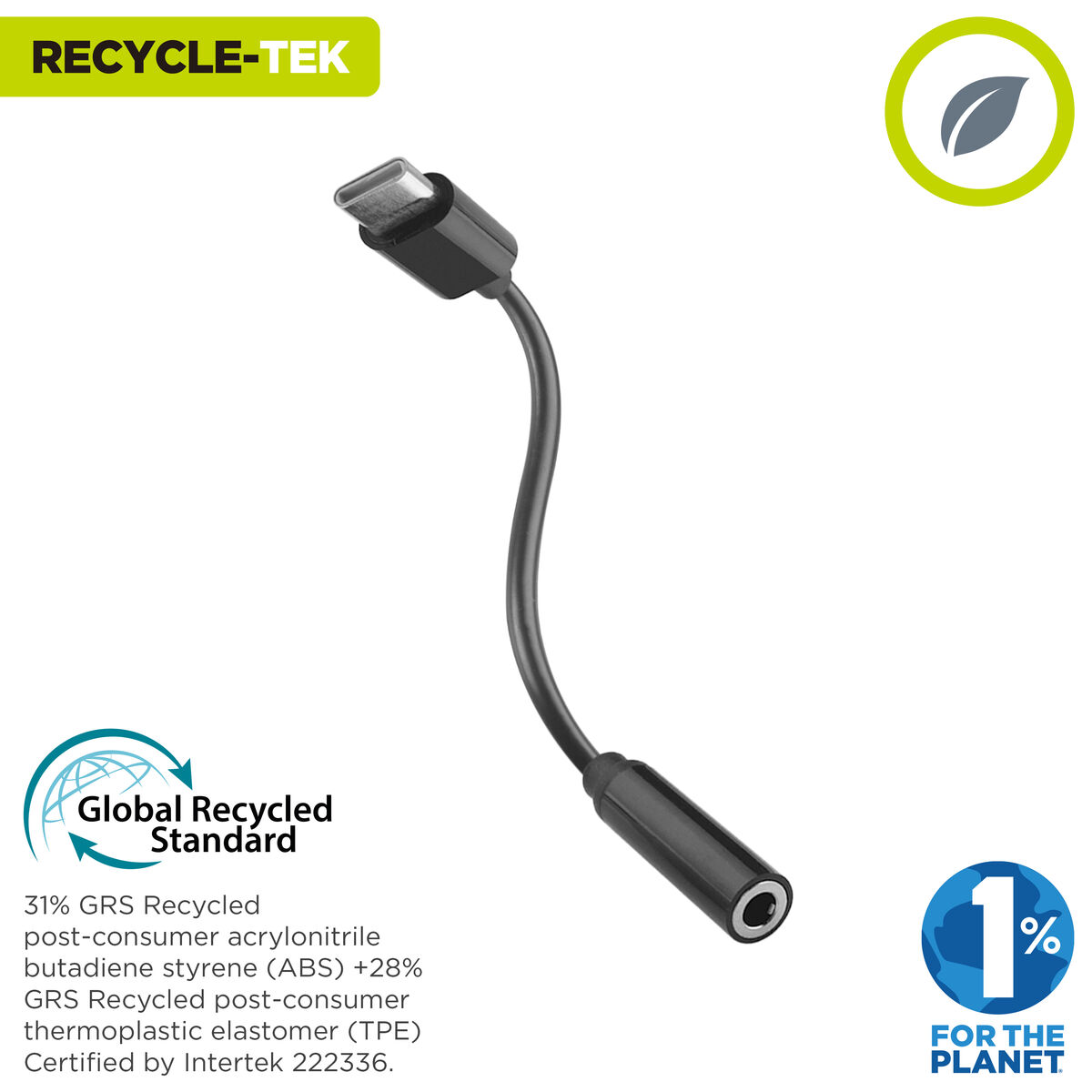 Adaptor USB-C la Jack 3.5 mm Muvit for Change JDS-C35 Negru