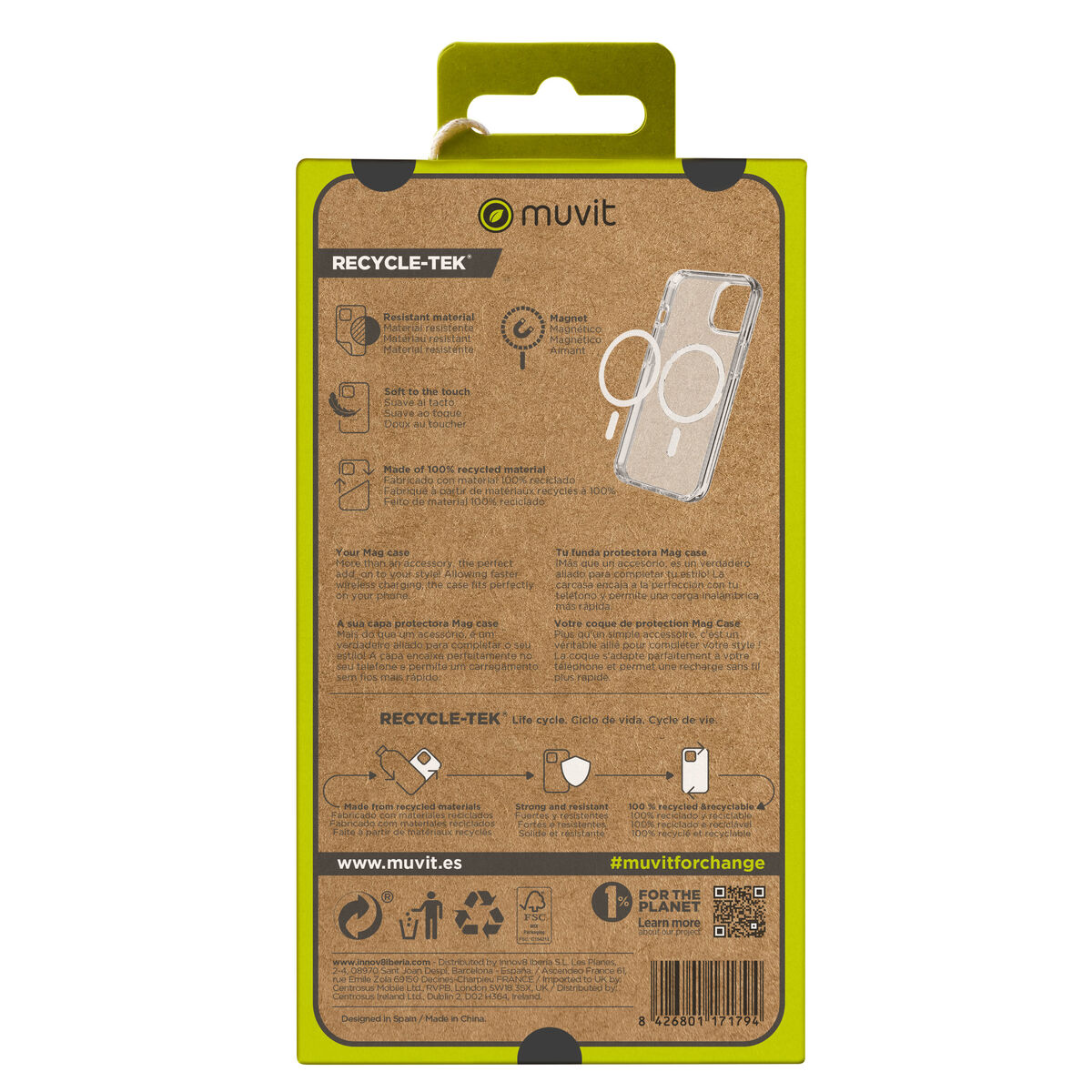 Husă pentru Mobil Muvit for Change iPhone 15 Clear iPhone 15 Magnetic