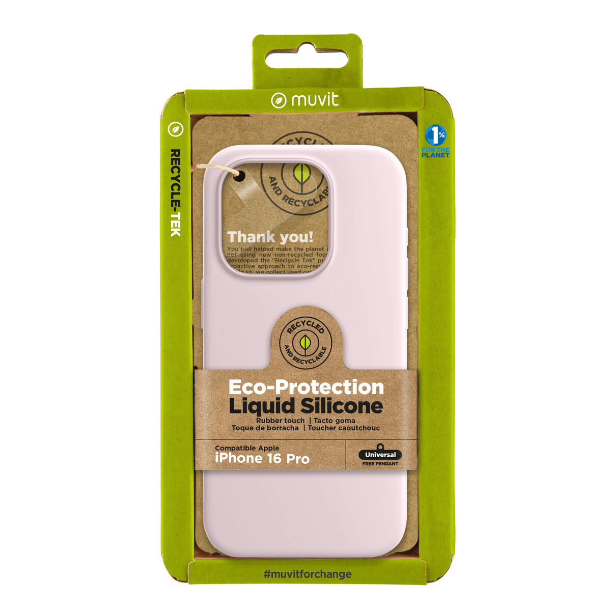 Husă pentru Mobil Muvit for Change iPhone 16 Pro Roz