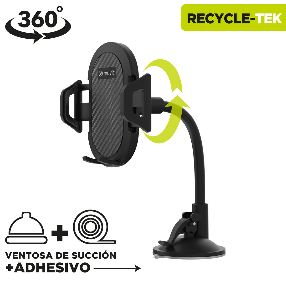 Suport pentru Mașină Muvit Negru 7"