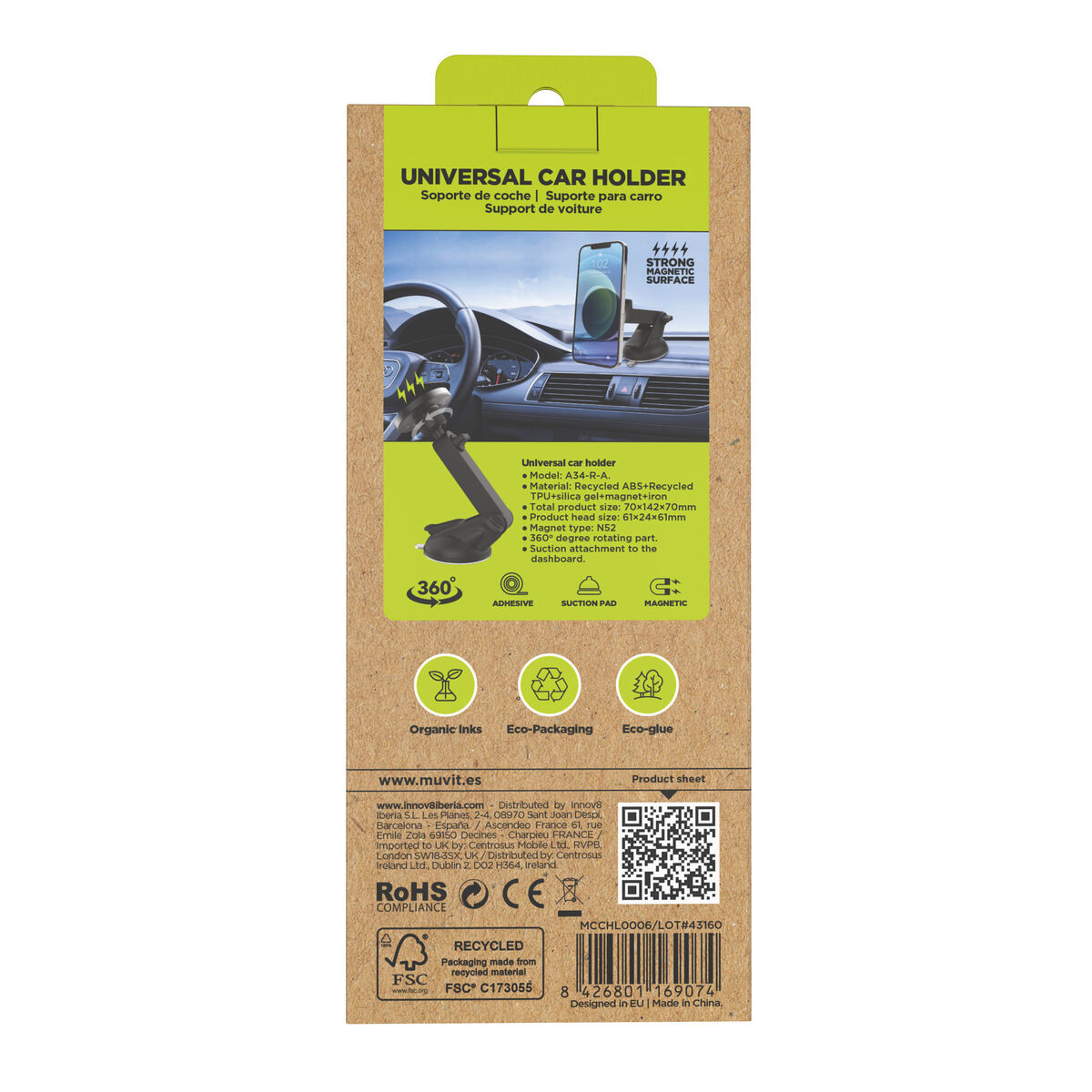 Suport pentru Mașină Muvit Negru