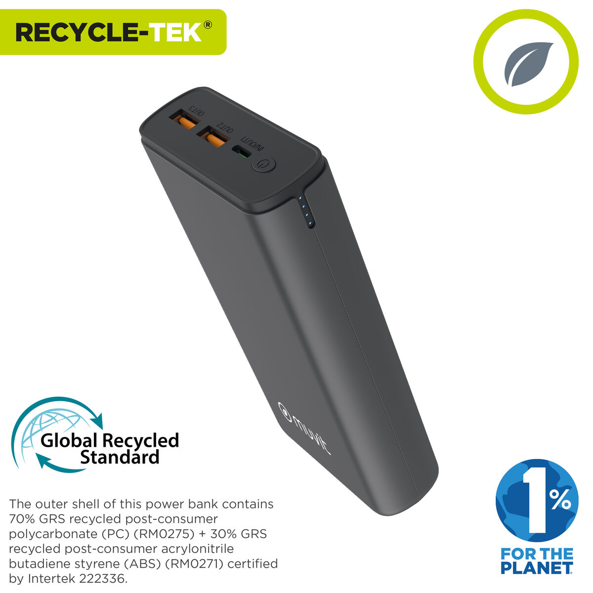 Powerbank Muvit for Change DP200G-R-PD Negru 20 W