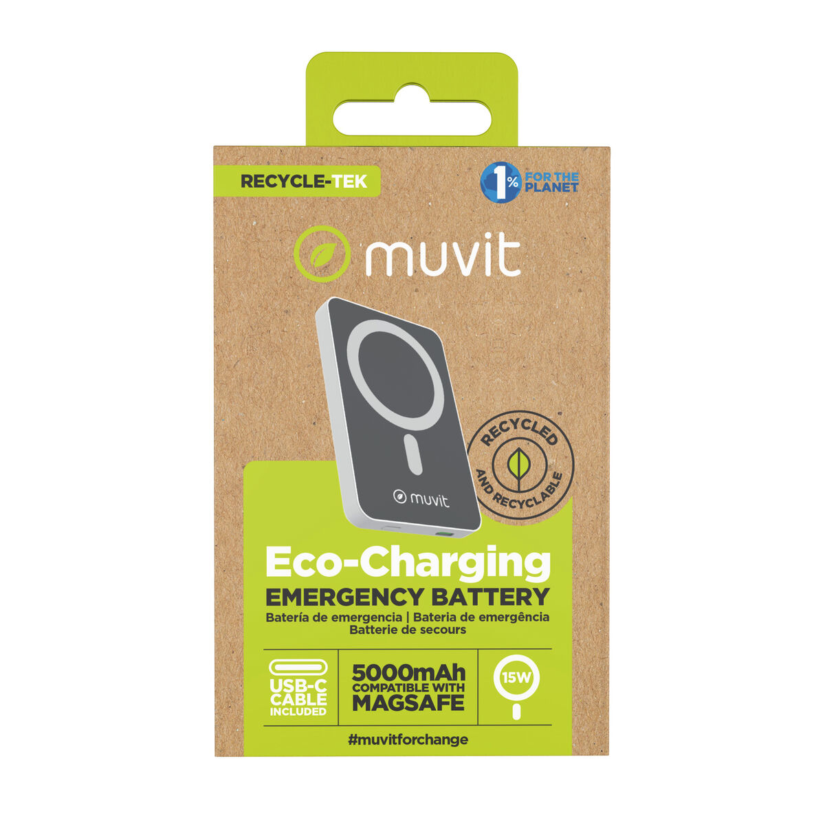 Powerbank Muvit for Change DP51AQ-R Alb 5000 mAh