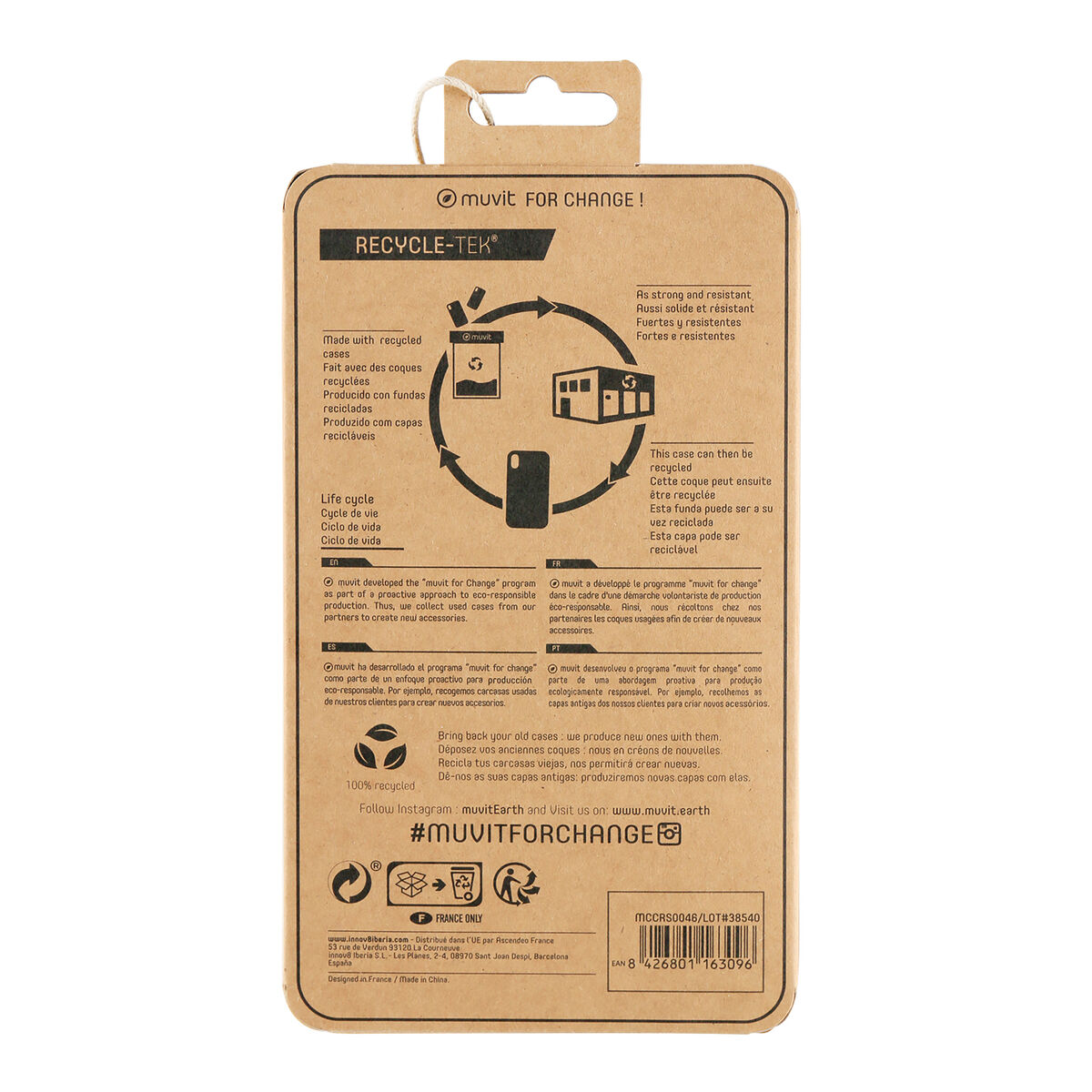 Husă pentru Mobil Muvit for Change iPhone 12/12 Pro Transparent