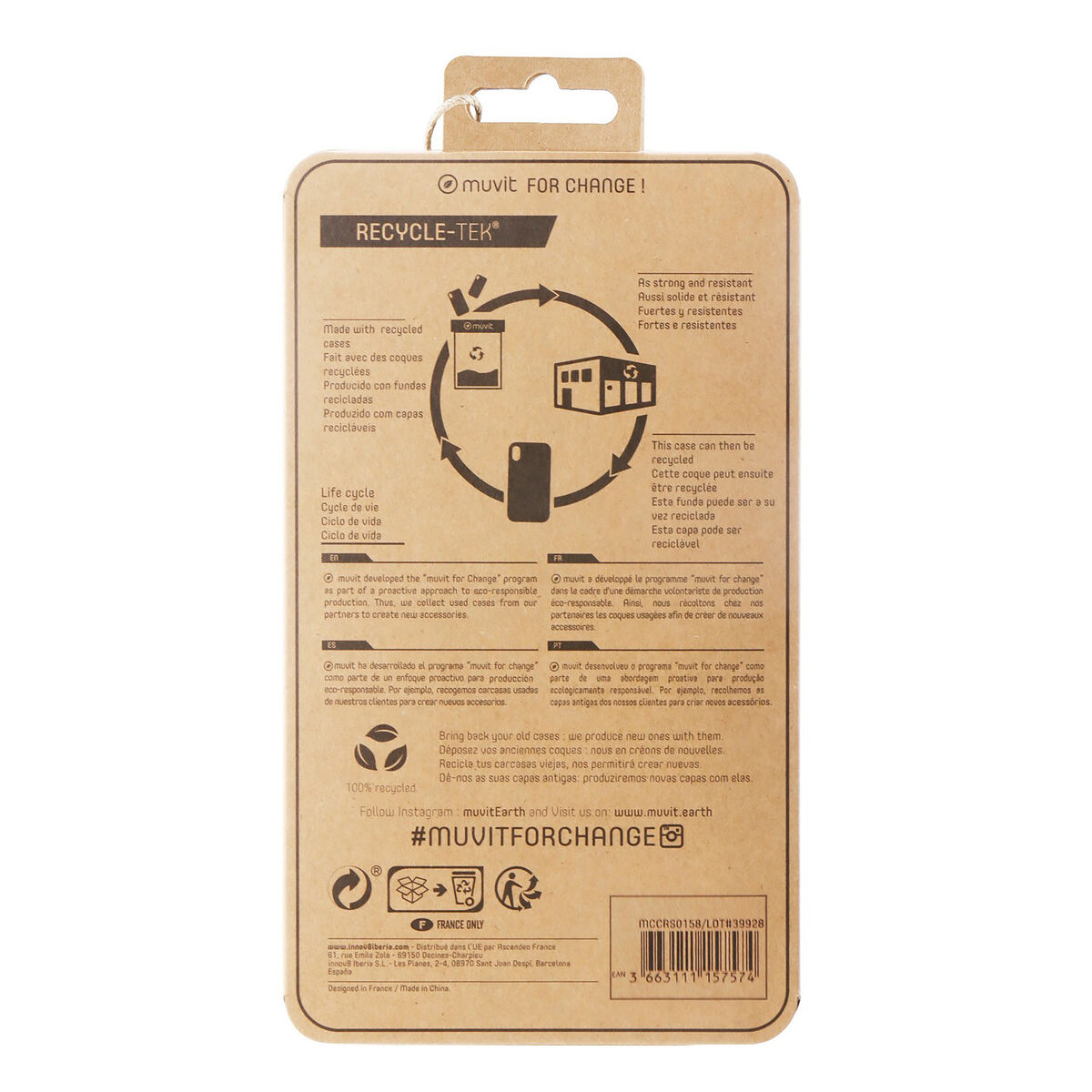 Husă pentru Mobil Muvit for Change iPhone 13 Negru