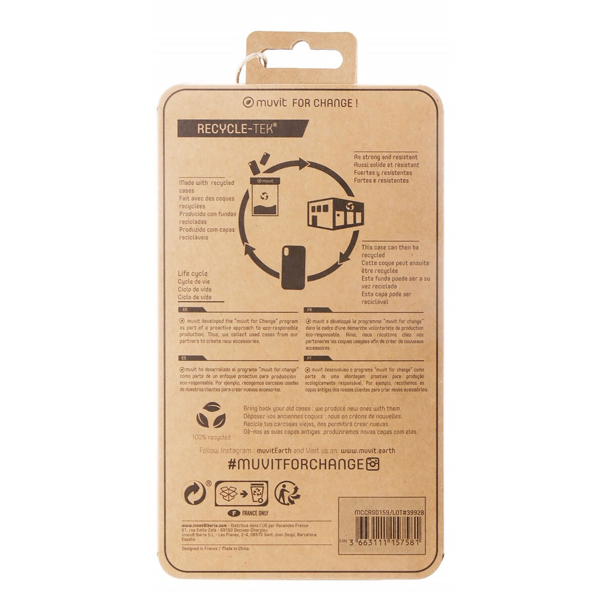 Husă pentru Mobil Muvit for Change iPhone 13 Pro Negru