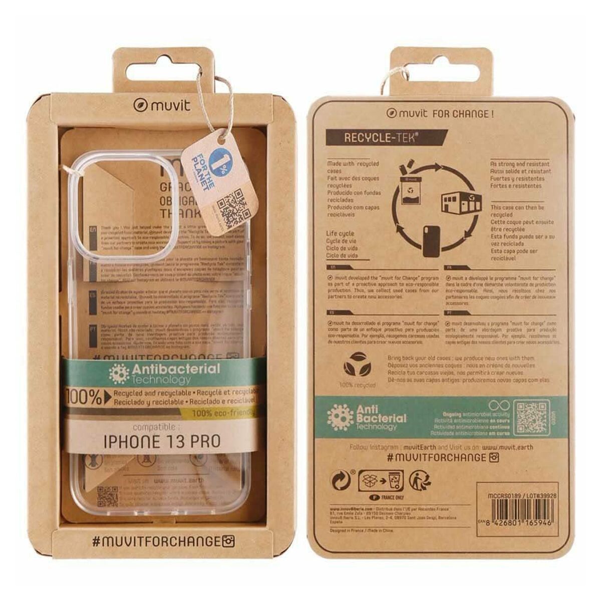 Husă pentru Mobil Muvit iPhone 13 Pro Transparent iPhone 13 Pro