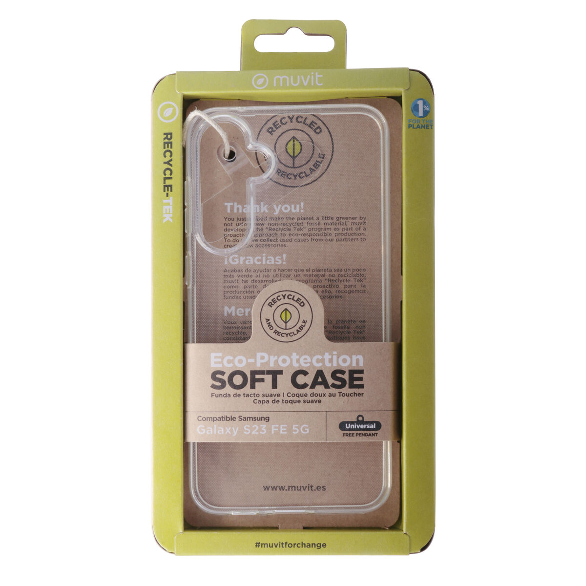 Husă pentru Mobil Muvit for Change Galaxy S23 FE 5G Transparent Samsung Galaxy S23 Ultra