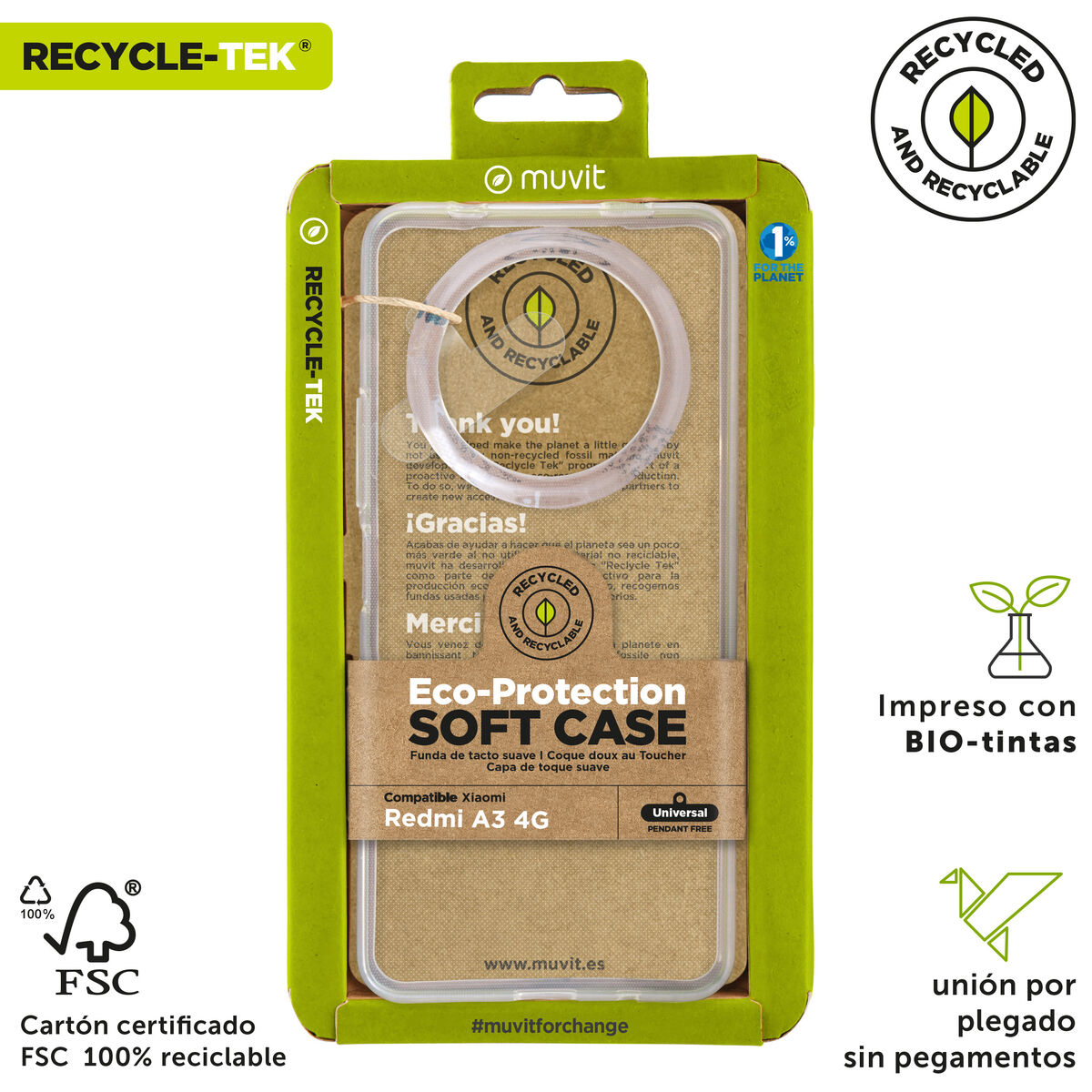 Husă pentru Mobil Muvit for Change Redmi A3 4G