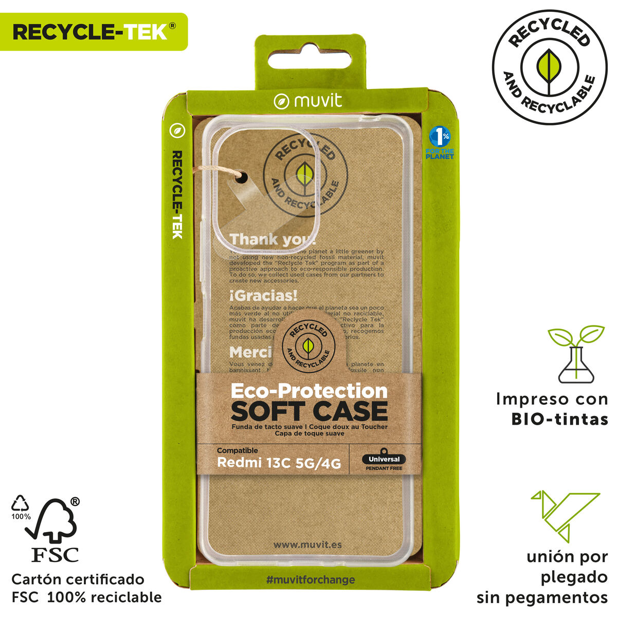 Husă pentru Mobil Muvit for Change Redmi 13C 5G/4G