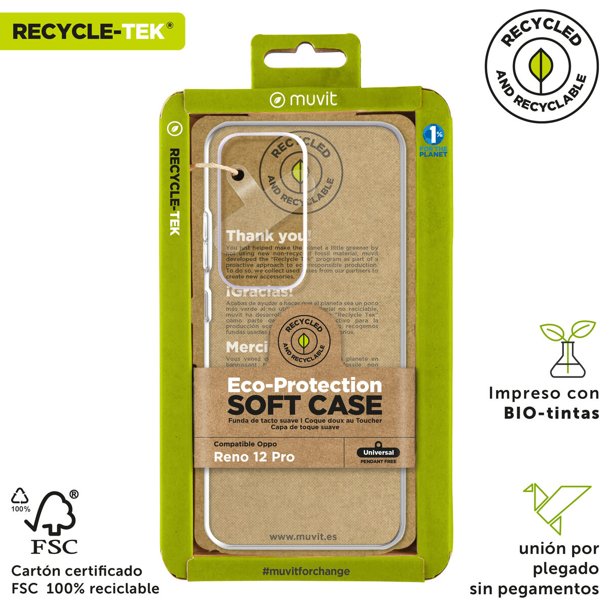 Husă pentru Mobil Muvit for Change Oppo Reno 12 Pro