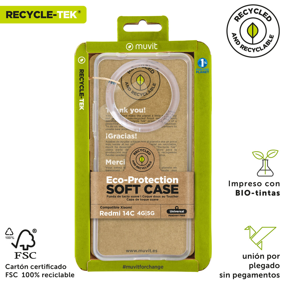 Husă pentru Mobil Muvit for Change Redmi 14C