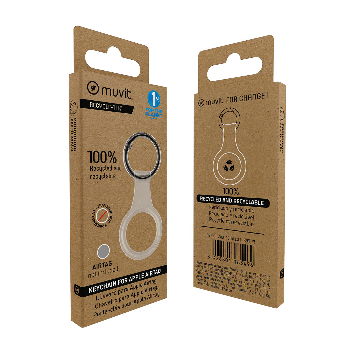 Breloc Muvit for Change Negru Husă AirTag