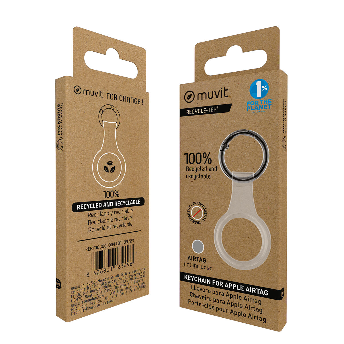 Breloc Muvit for Change Negru Husă AirTag