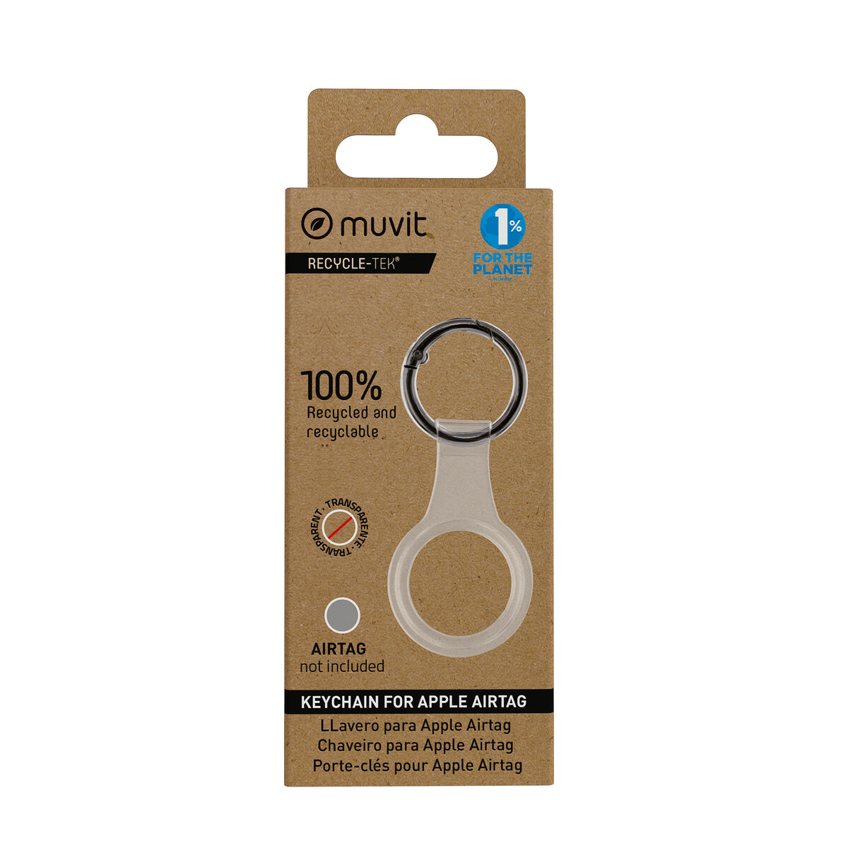 Breloc Muvit for Change Negru Husă AirTag