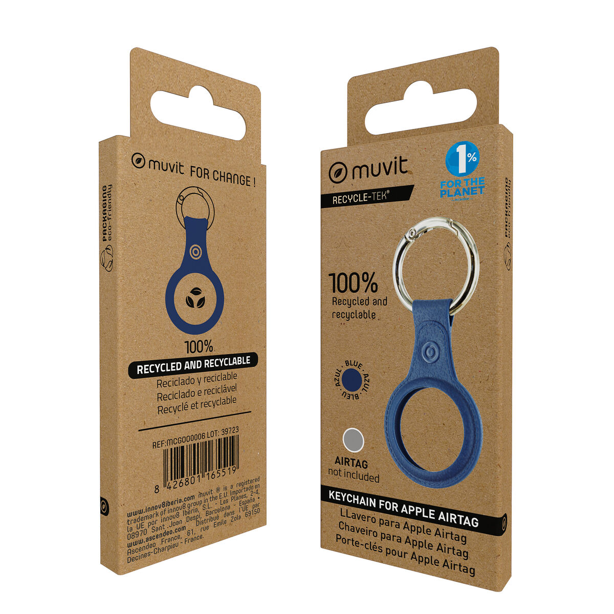 Breloc Muvit for Change Albastru Husă AirTag