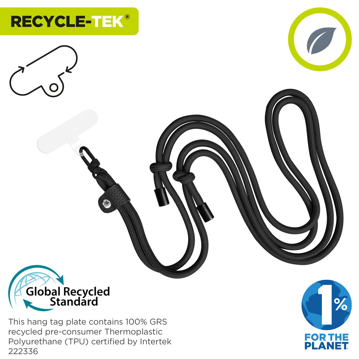 Șnur telefon mobil Muvit for Change Negru