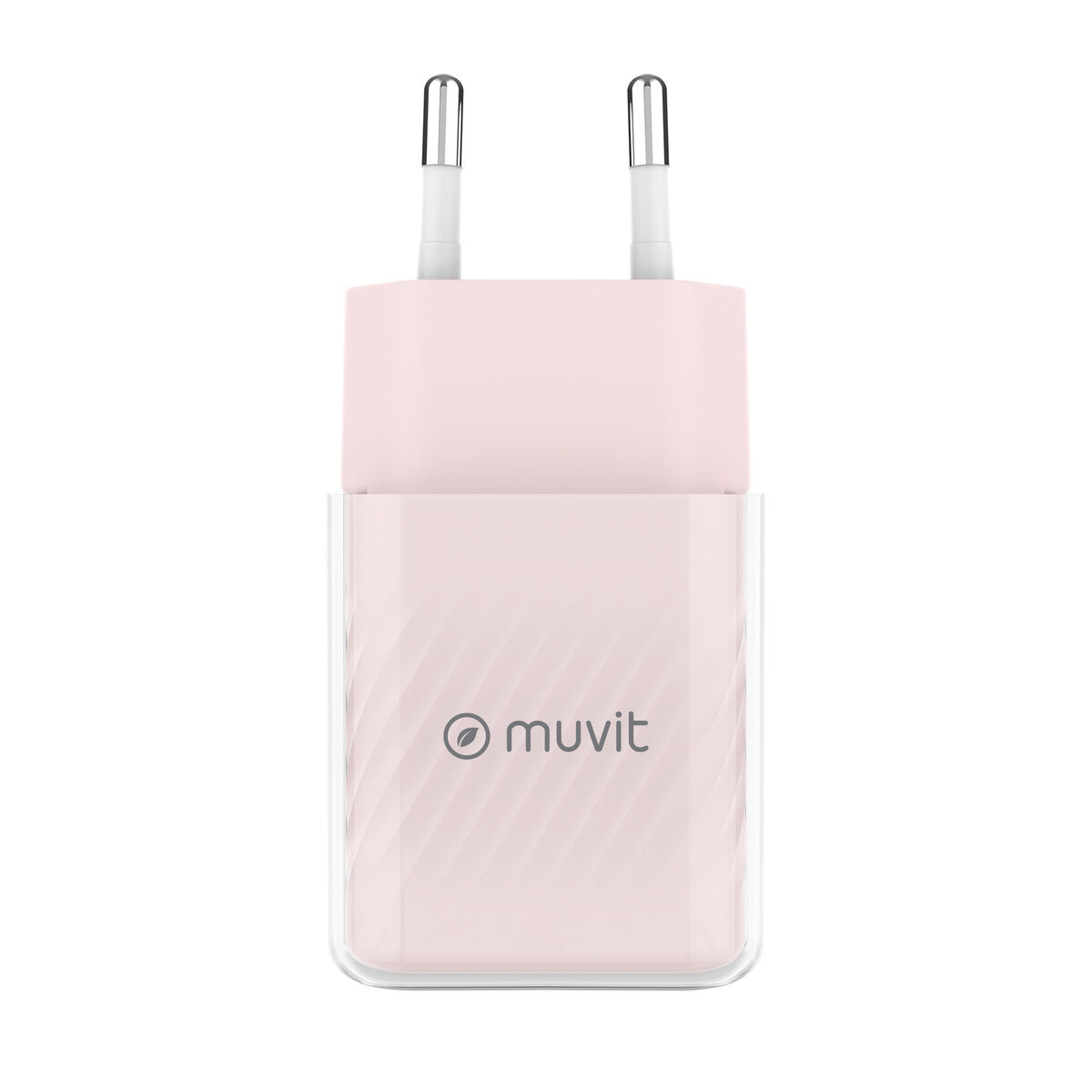 Încărcător de Perete + Cablu USB-C Muvit for Change  Glass GaN Roz