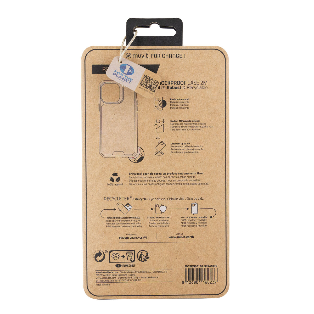 Husă pentru Mobil Muvit for Change iPhone 14 Pro Max Transparent